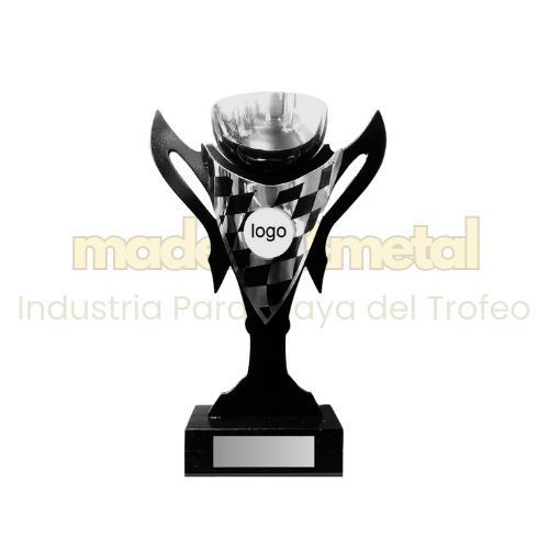 Imagen de Trofeo de Fibra de madera ecológica, laminado en Acero Inox - M1.5712